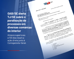 OAB/SE alerta TJ/SE sobre a paralisação de processos em diversas comarcas do interior