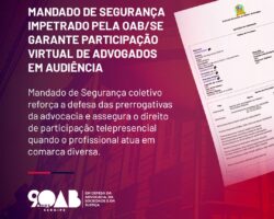 Mandado de Segurança impetrado pela OAB/SE garante participação virtual de advogados em audiência