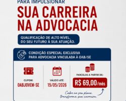 Convênio OAB/SE, ESA e IMADEC oferece pós-graduação por R$ 69 mensais para jovem advocacia